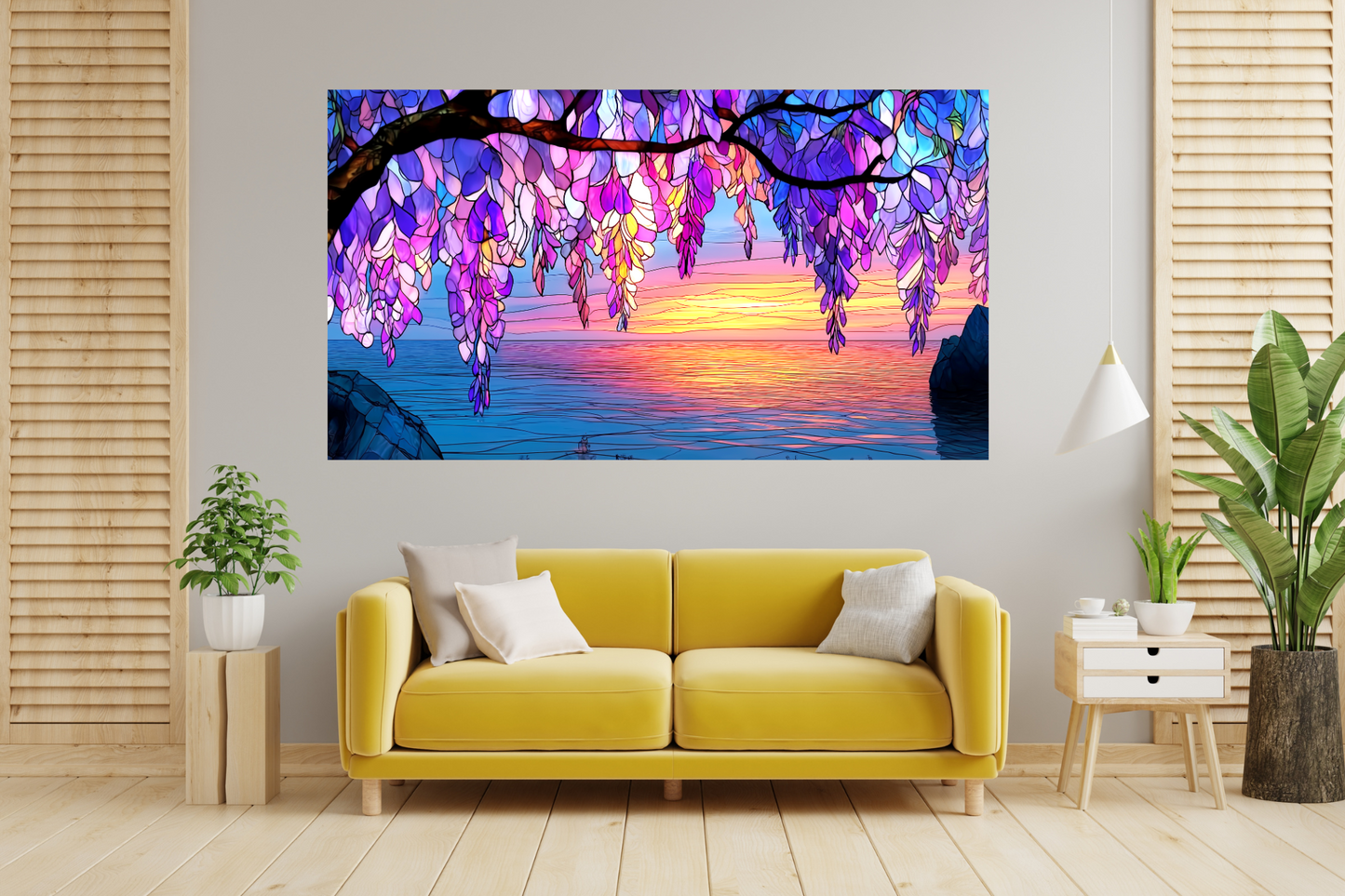 DIY Wall Stickers, Showing a wisteria scene ( 2 Feet x 4 Feet ) Vinyl Sticker