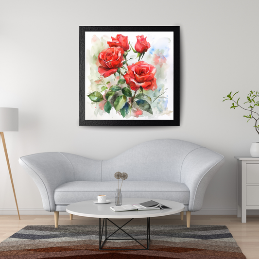 12 inch by 12 inch rose painting
